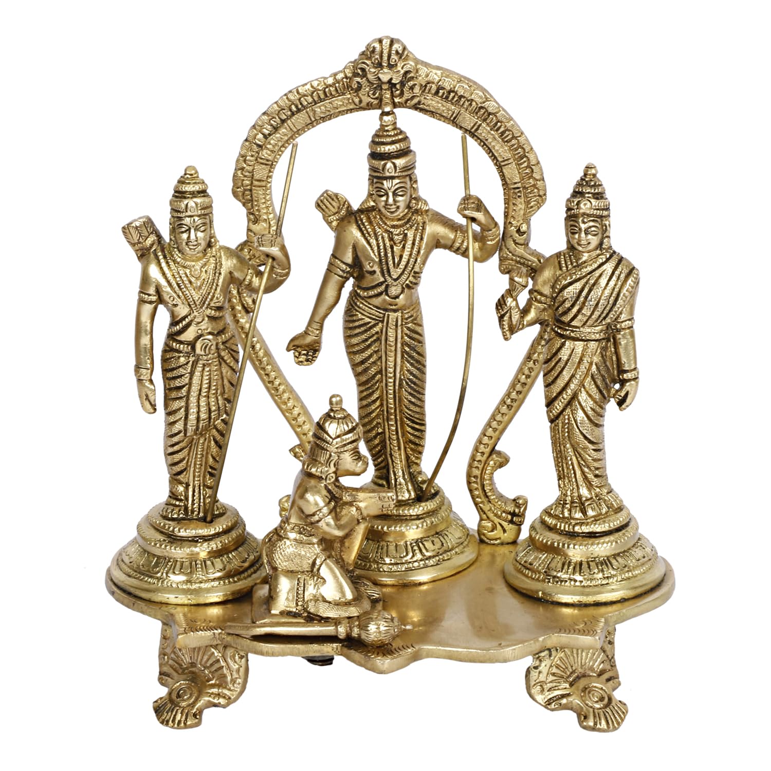 Brass Ram Sita Lakshman and Hanuman in Darbar Top View