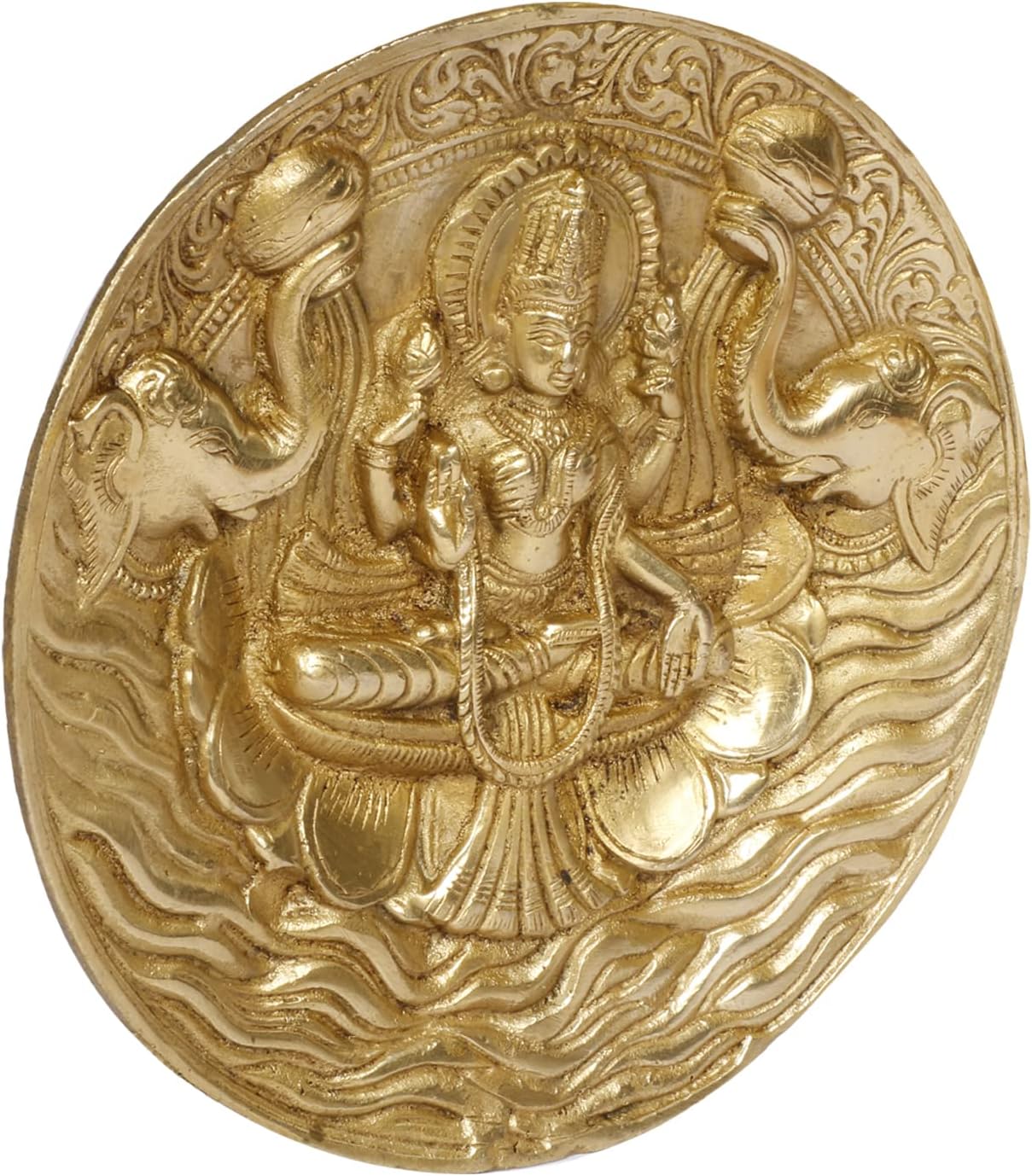 Brass Gaja Lakshmi Wall Hanging-ArtyCraftz.com