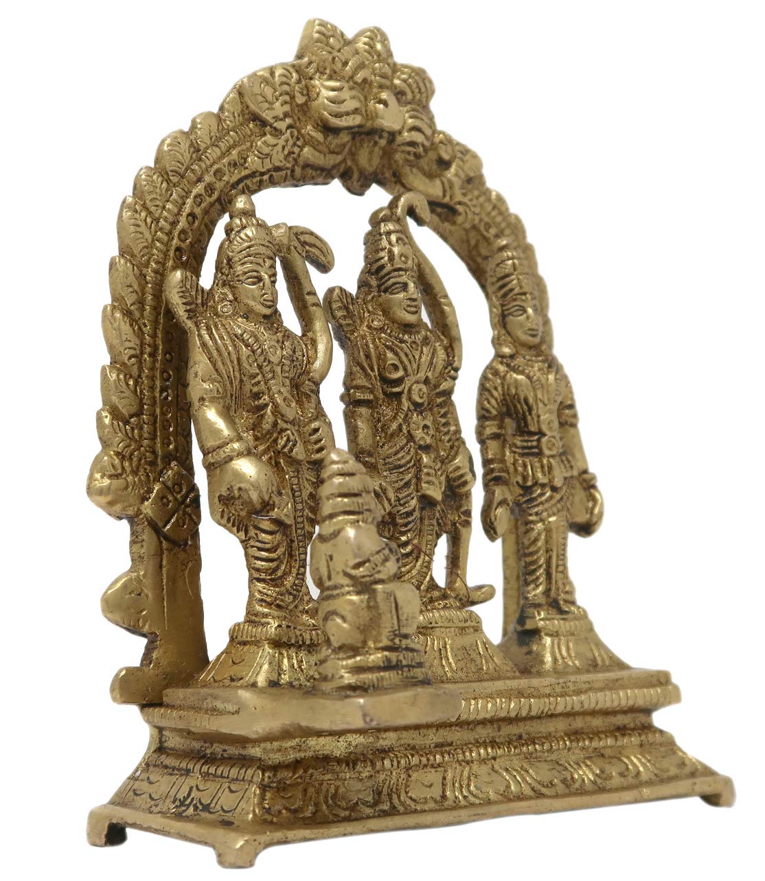 Brass Made Lord Ram Darbar Religious Indian Art Statue Idol Height 5 Inch