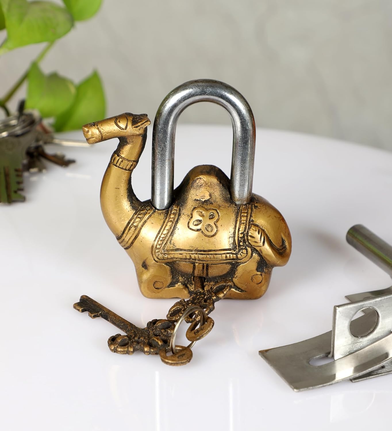 Brass Camel Lock Functional Padlock with Two Keys