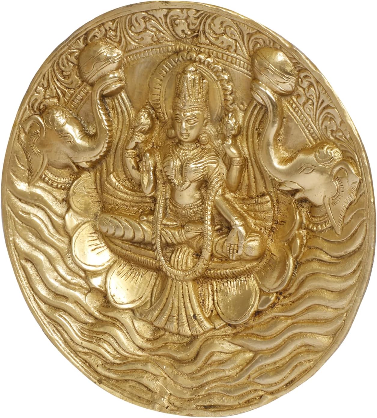 Brass Gaja Lakshmi Wall Hanging-ArtyCraftz.com