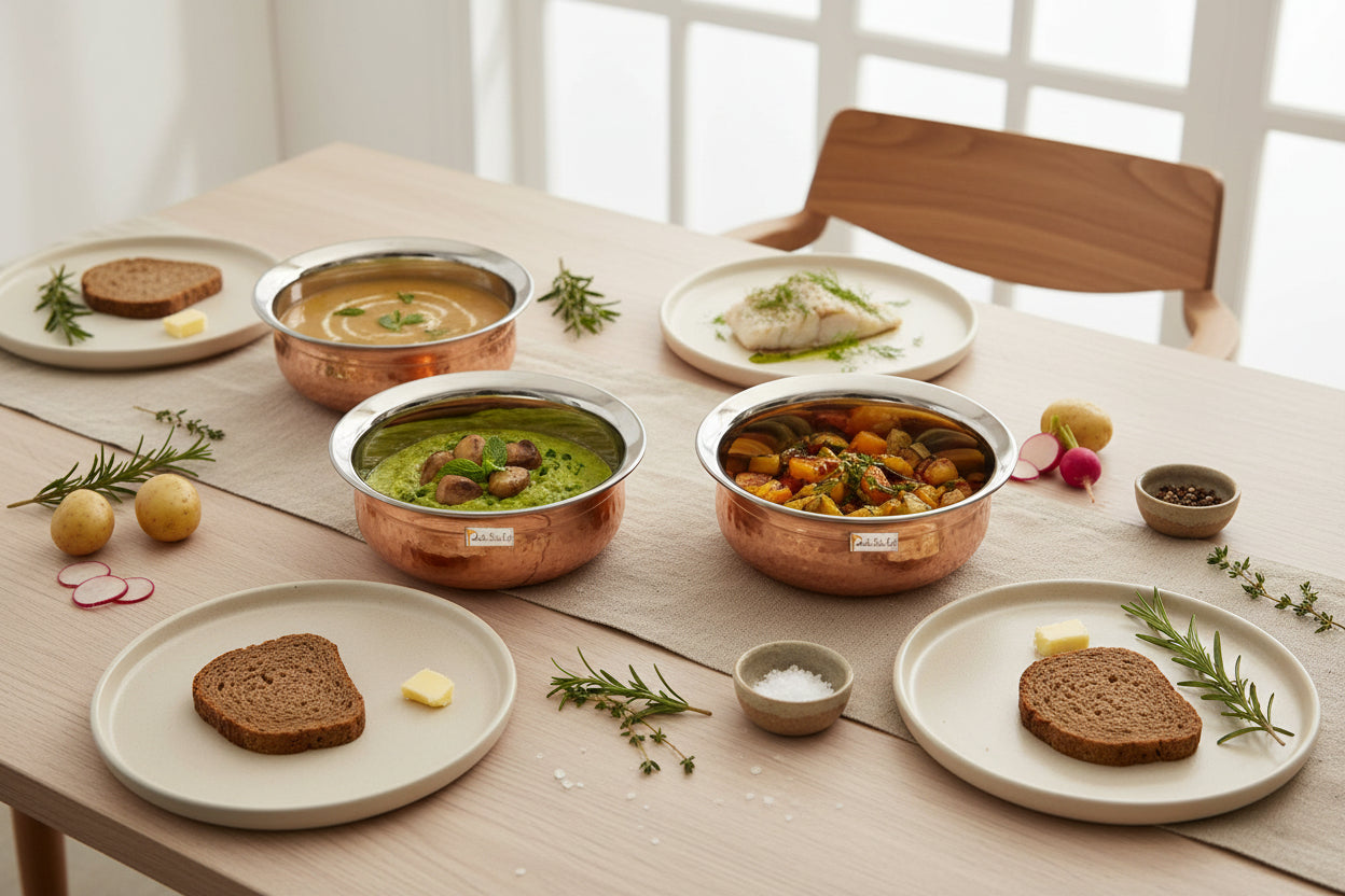 Copper Stainless Steel Serving Bowl Handi-ArtyCraftz.com