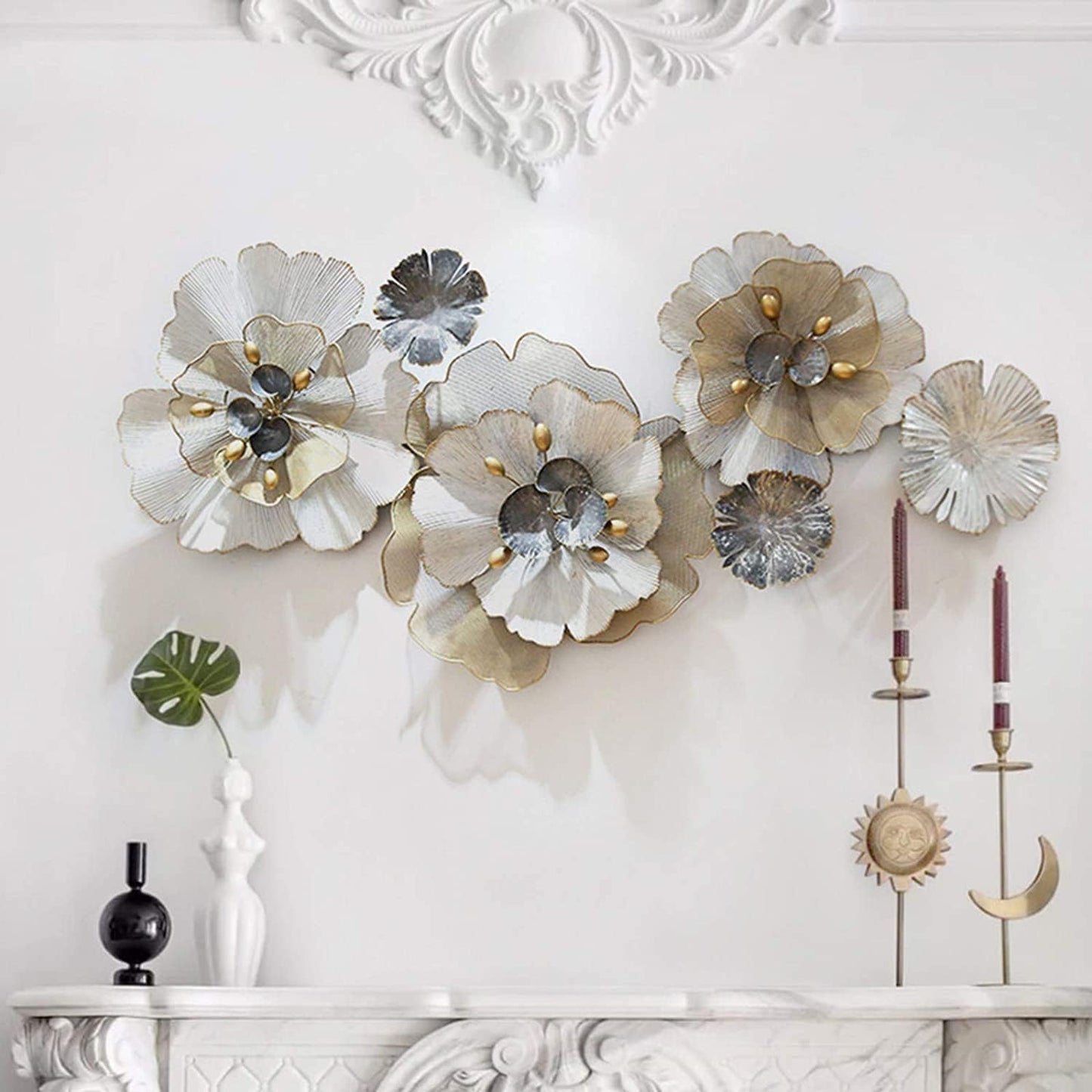 Luxury Metal Floral Wall Art-ArtyCraftz.com