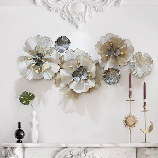 Luxury Metal Floral Wall Art-ArtyCraftz.com