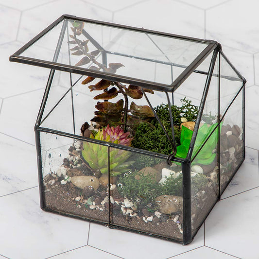 House-Shaped Glass Terrarium Planter-ArtyCraftz.com
