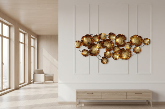 Large LED Metal Floral Wall Art-ArtyCraftz.com