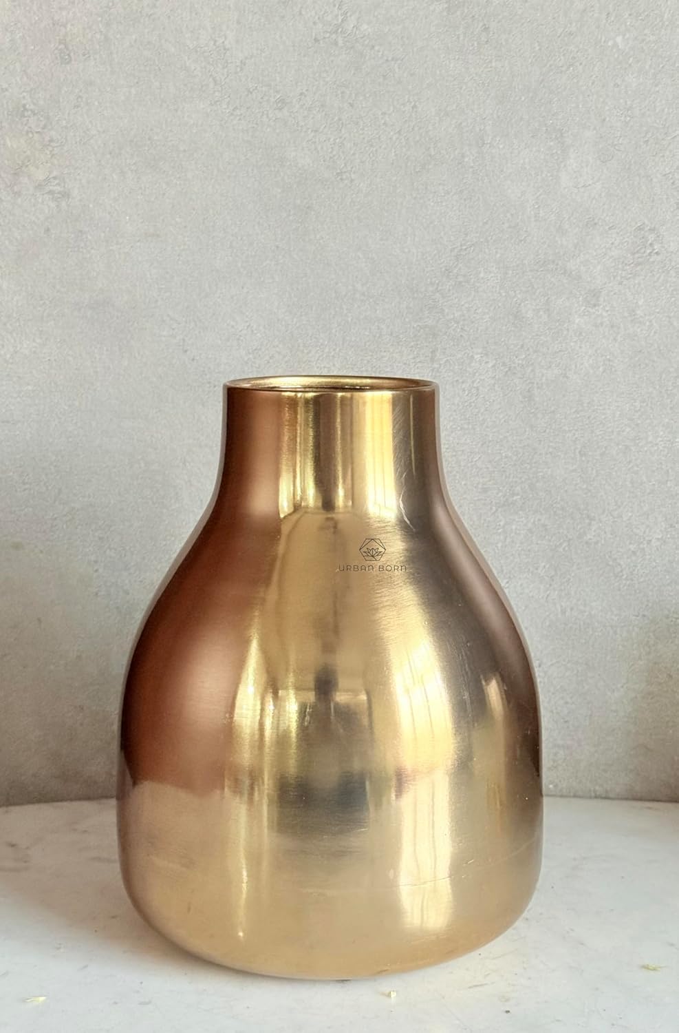 Pot Bellied Golden Metal Vase
