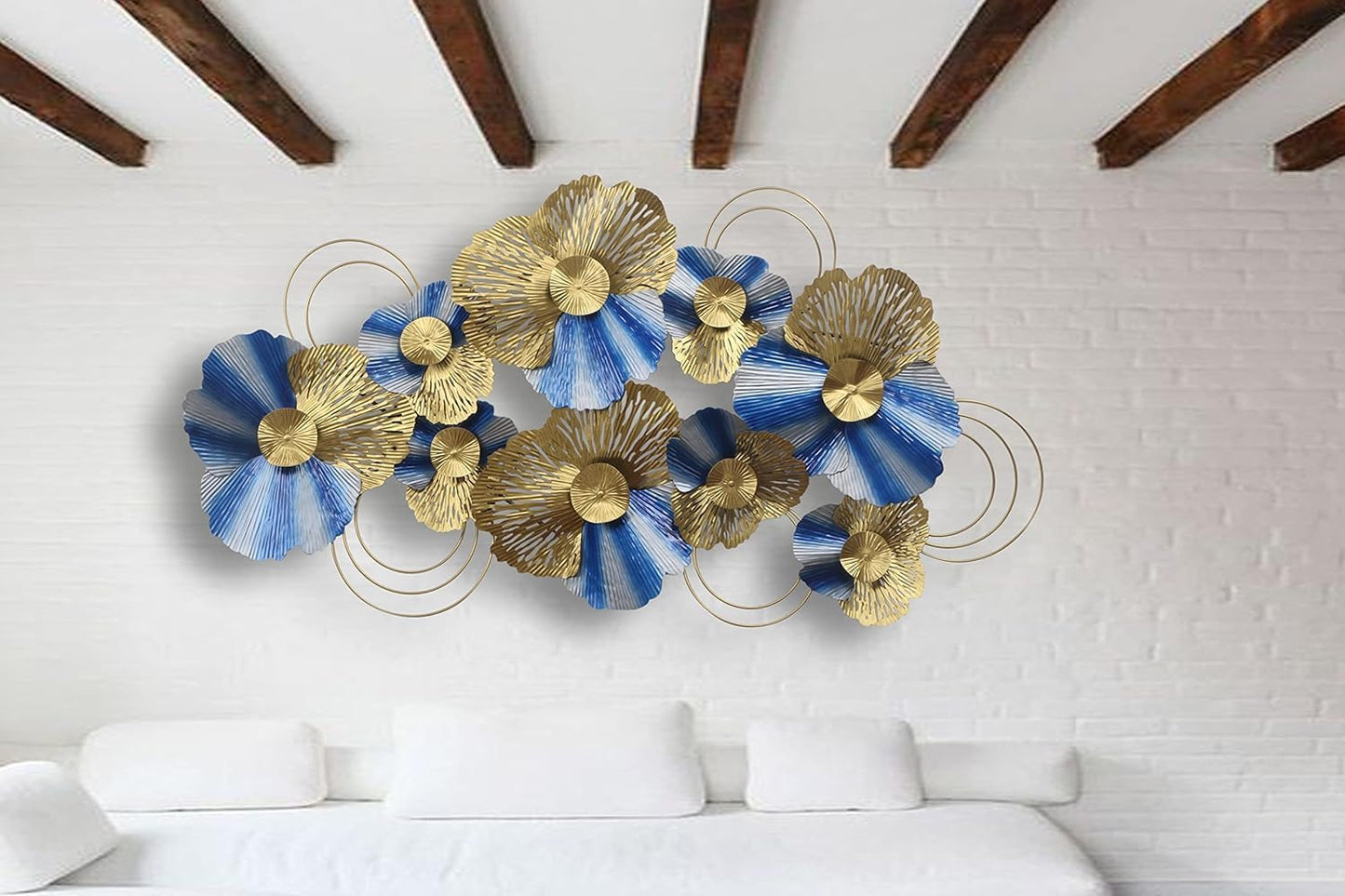 Showpieces for Living Room Metal Flower 3D wall decor