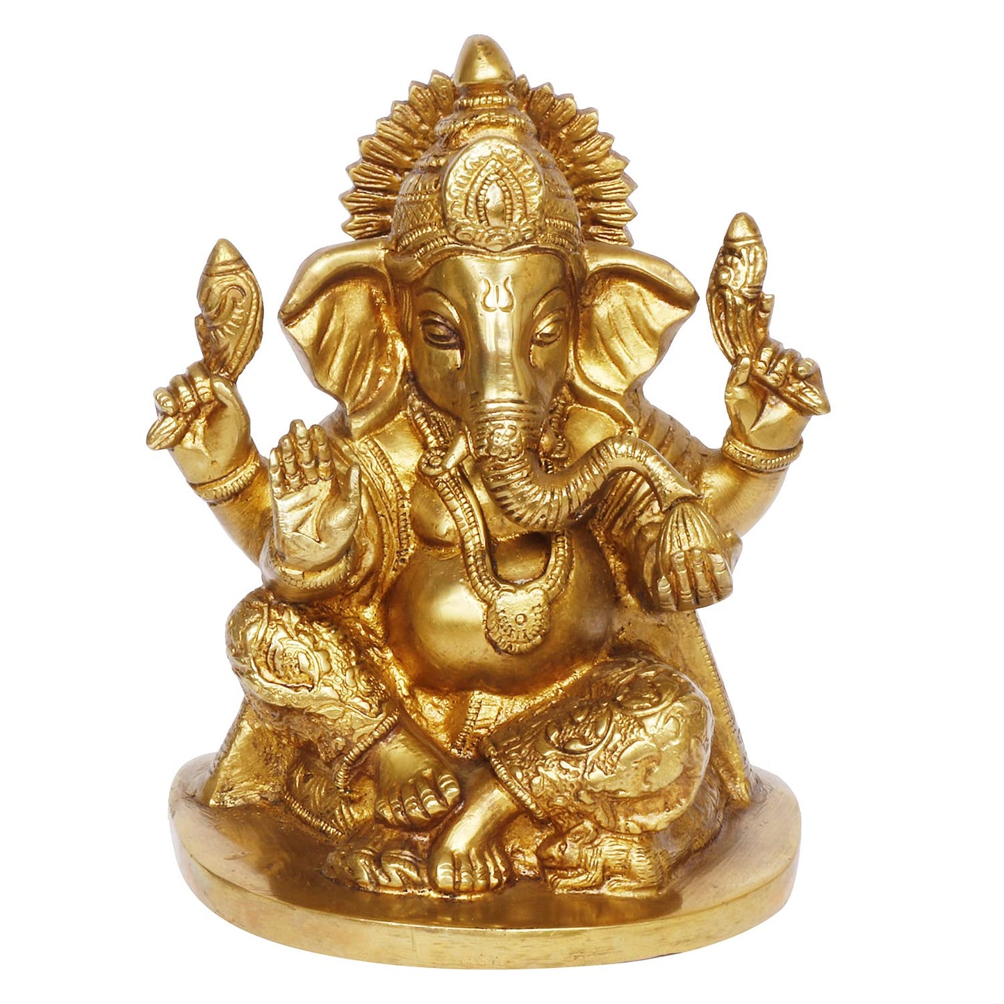 Brass Sitting Ganesha Murti