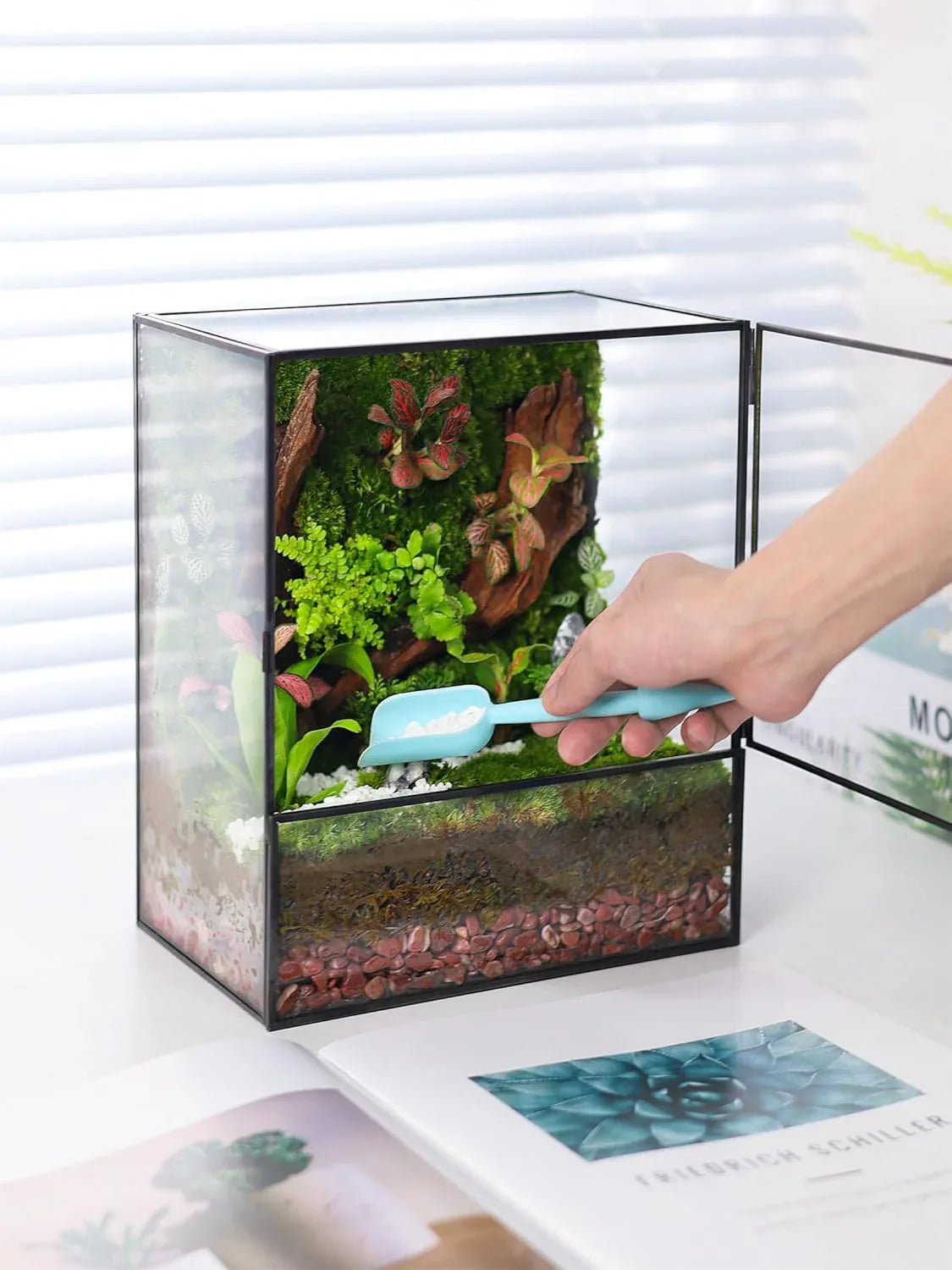 Glass Terrarium Planter with Front Opening Door-ArtyCraftz.com