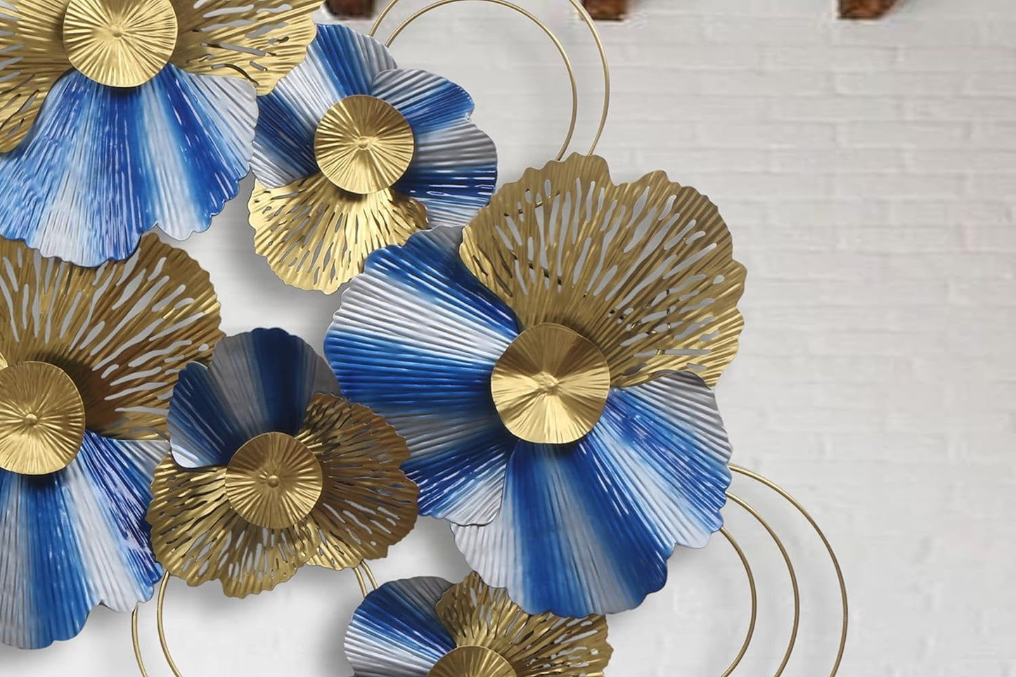 Showpieces for Living Room Metal Flower 3D wall decor