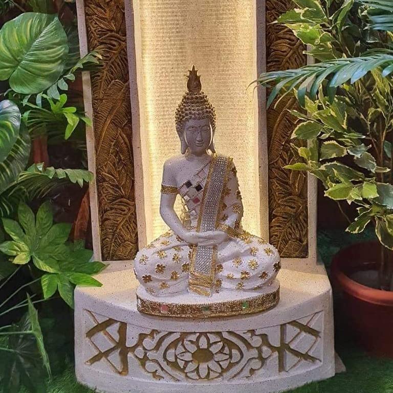 Resin Buddha Water Fountain 4 Feet for Home Decor and Garden