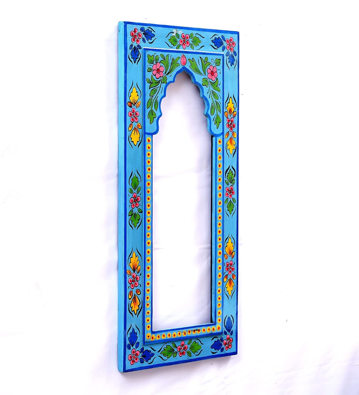 Handpainted Rectangle Blue Colour Jharokha Frame Wall Hanging