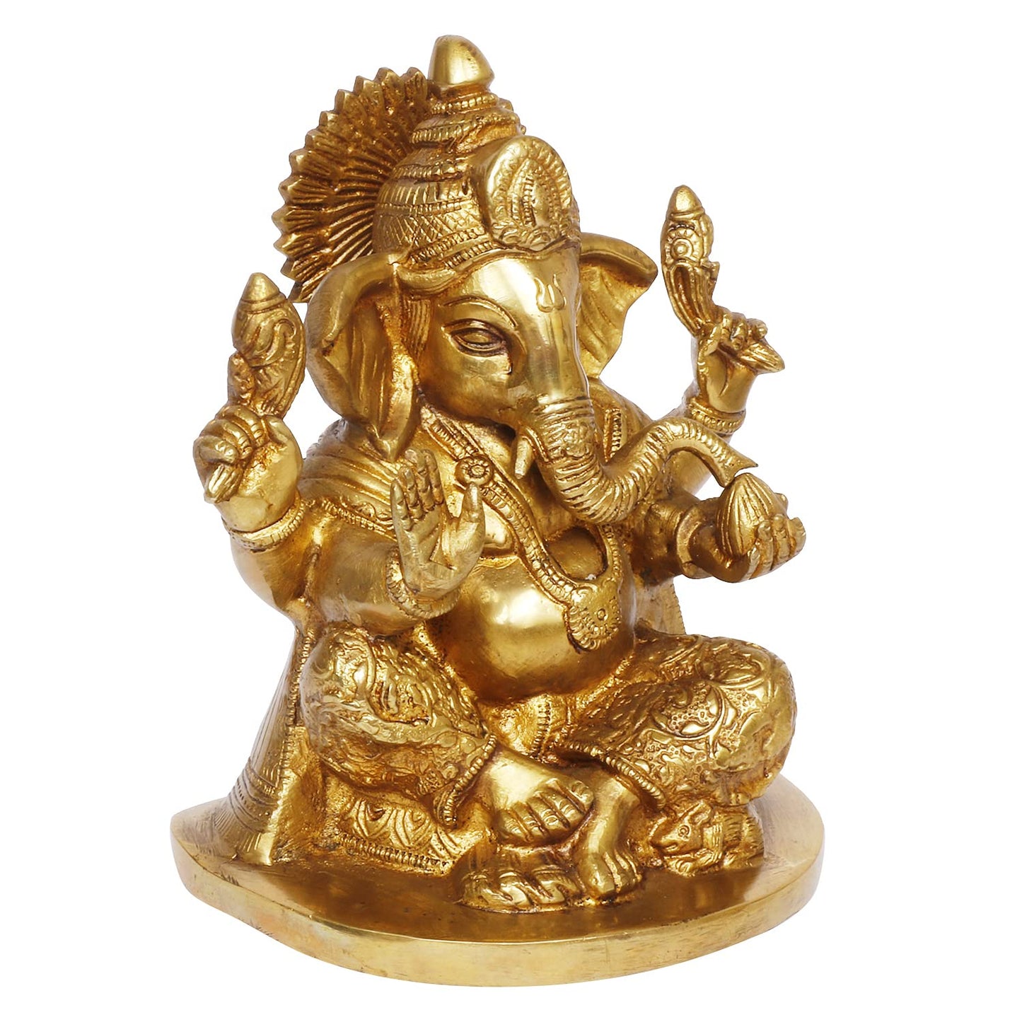 Brass Sitting Ganesha Murti