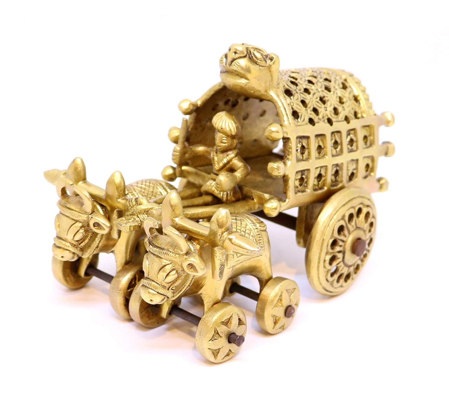 Handcrafted Brass Cart for Showpiece