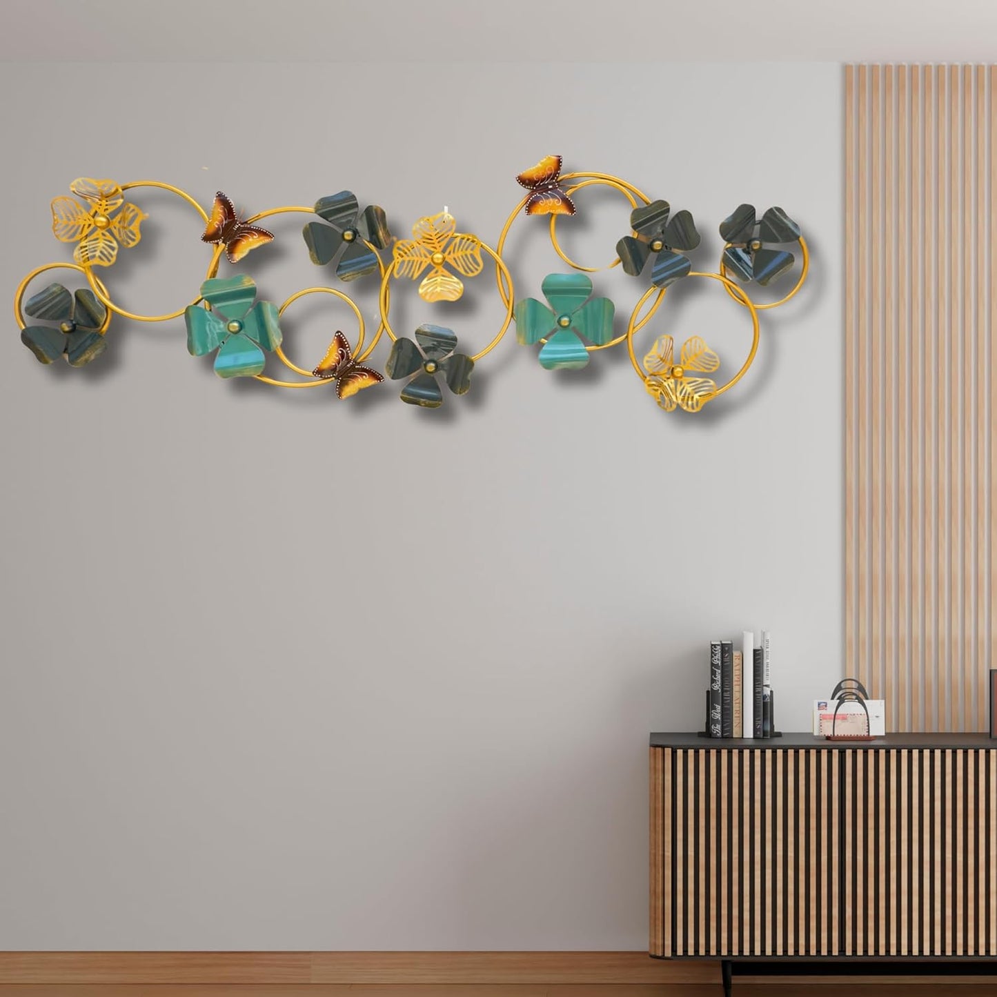 Handcrafted Iron Clover Butterfly Wall Art