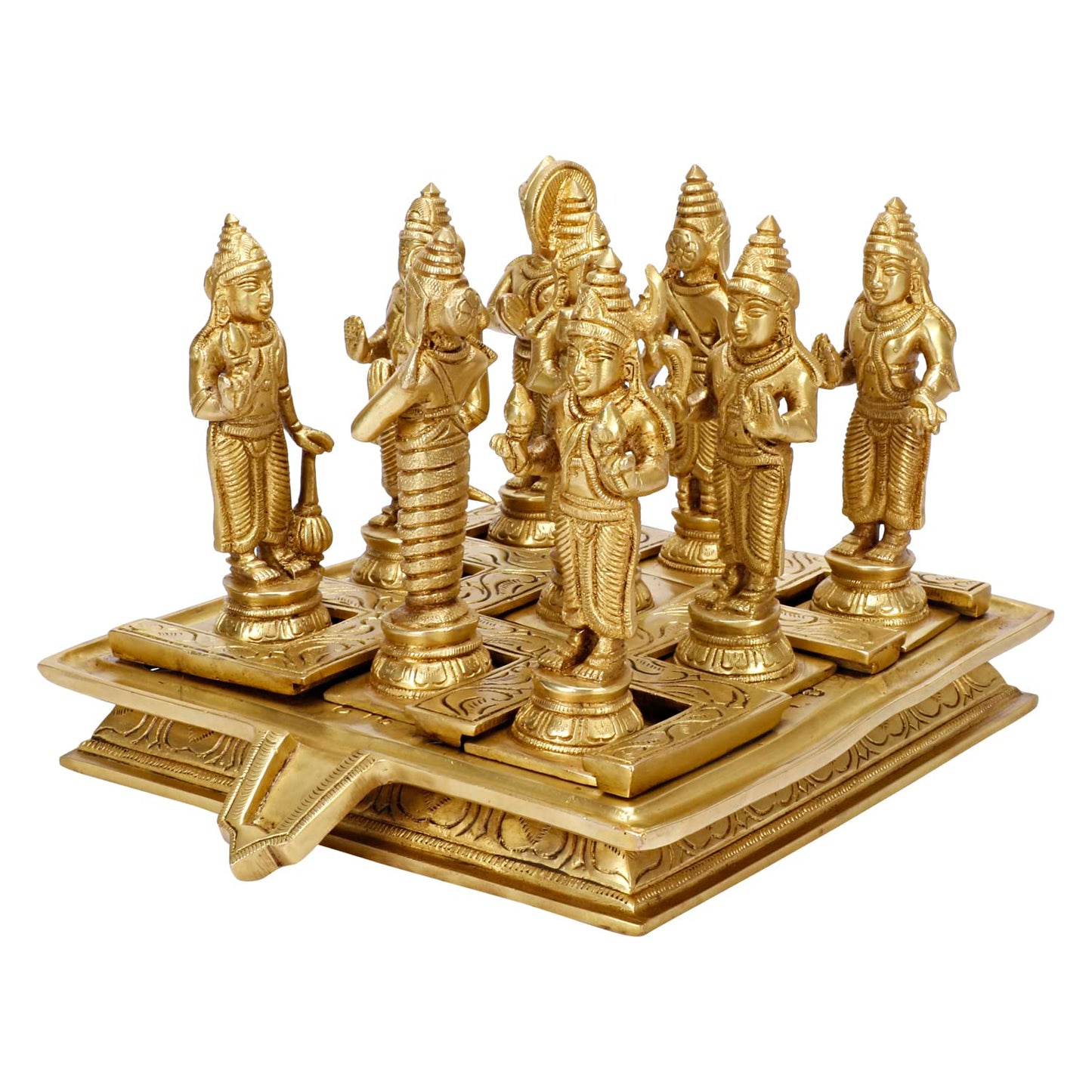 Brass Navagraha Statues – 9 Inch Antique Finish