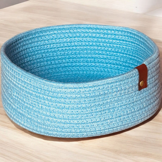 Handwoven Cotton Rope Round Storage Basket