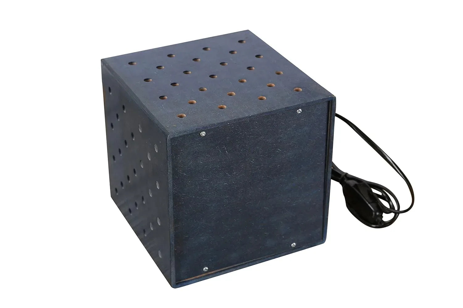 Wooden Dice Table Lamp in Dark Colour with Wire Length