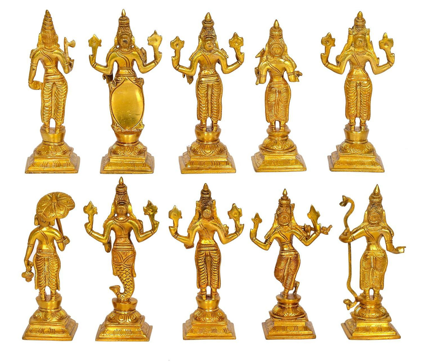 Handcrafted Brass Dashavatara Idol-ArtyCraftz.com