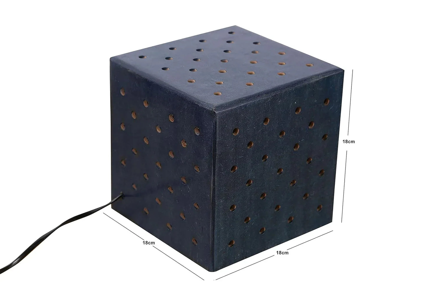 Wooden Dice Table Lamp with Dimensions