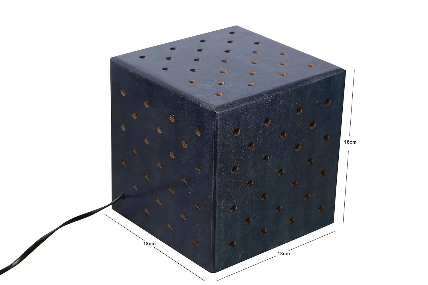 Wooden Dice Table Lamp with Dimensions