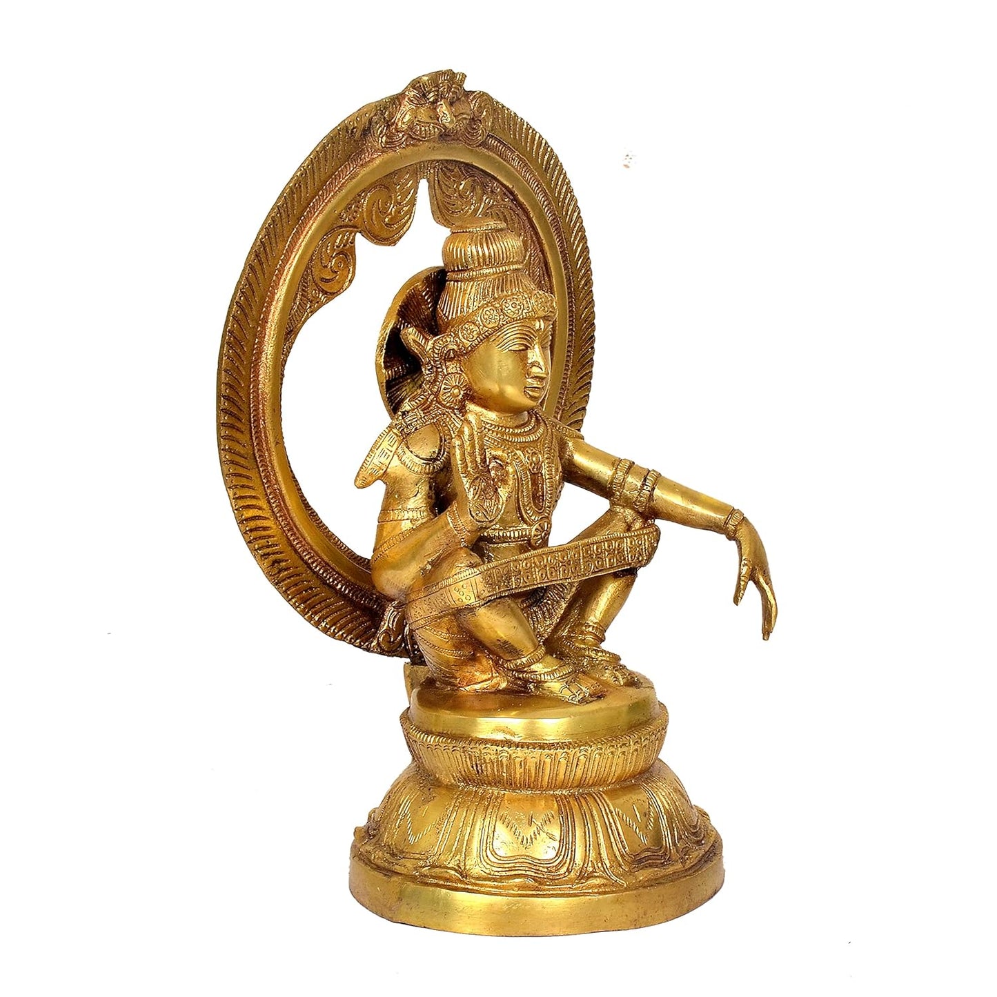 Brass Lord Ayyappa Idol with Prabhavali-ArtyCraftz.com