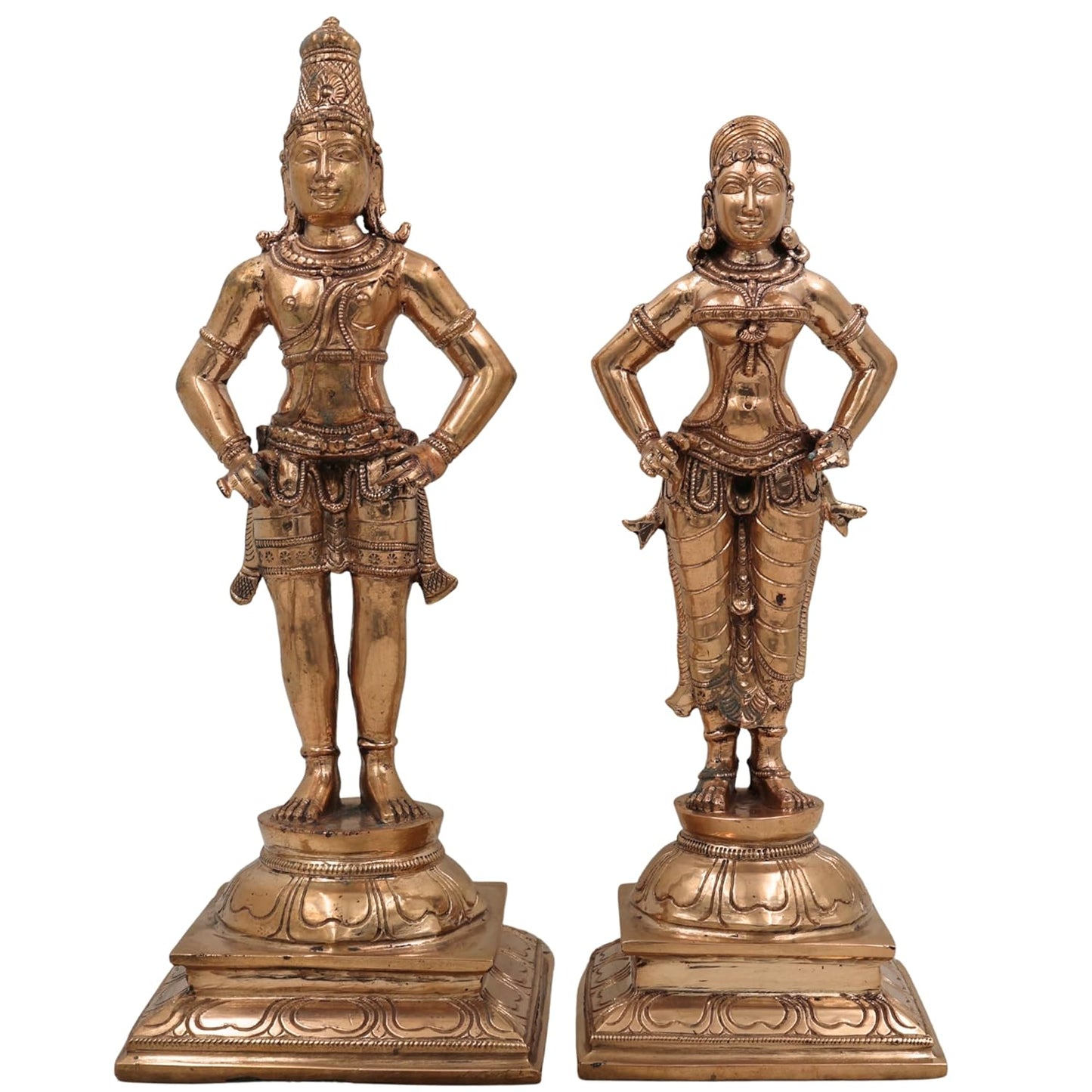 Bronze Vittala Rukmini Idol – 12.5 Inch Handcrafted Divine Pair