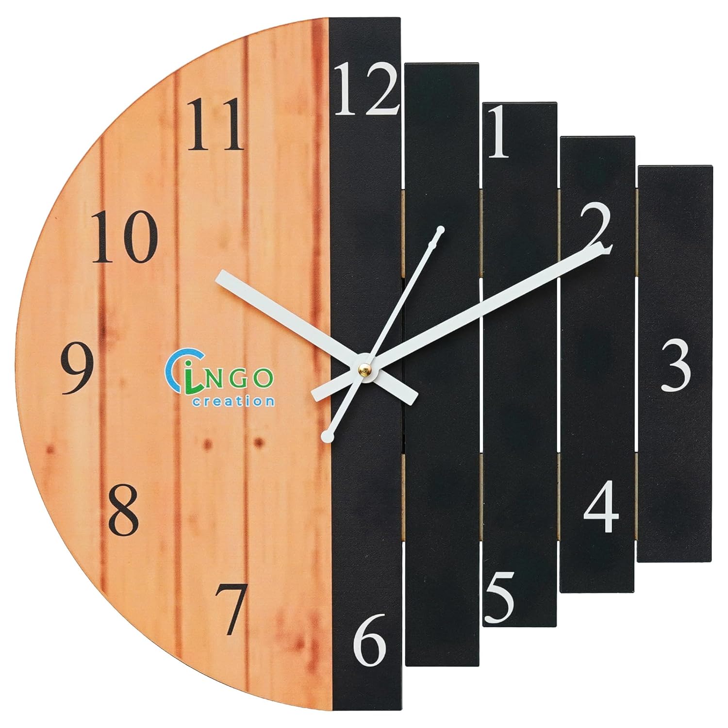 Antique Geometric Wood Wall Clock