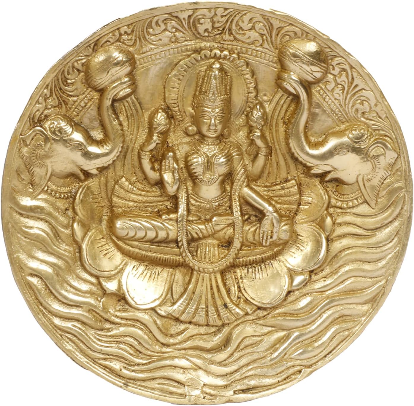 Brass Gaja Lakshmi Wall Hanging-ArtyCraftz.com