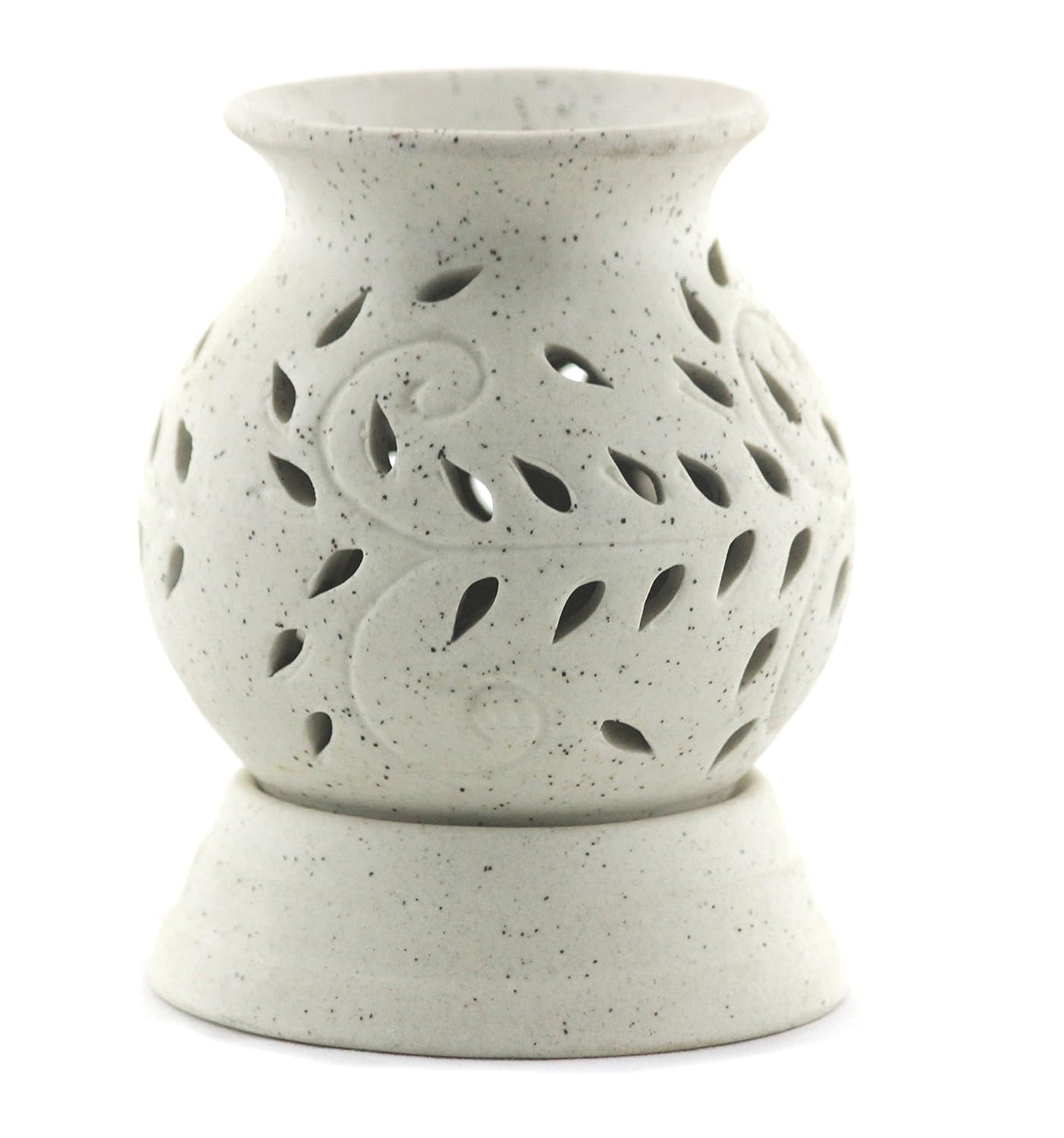 Electric Ancient Matki Diffuser with Bulb – Ceramic Aroma Oil Burner (5 Inch)