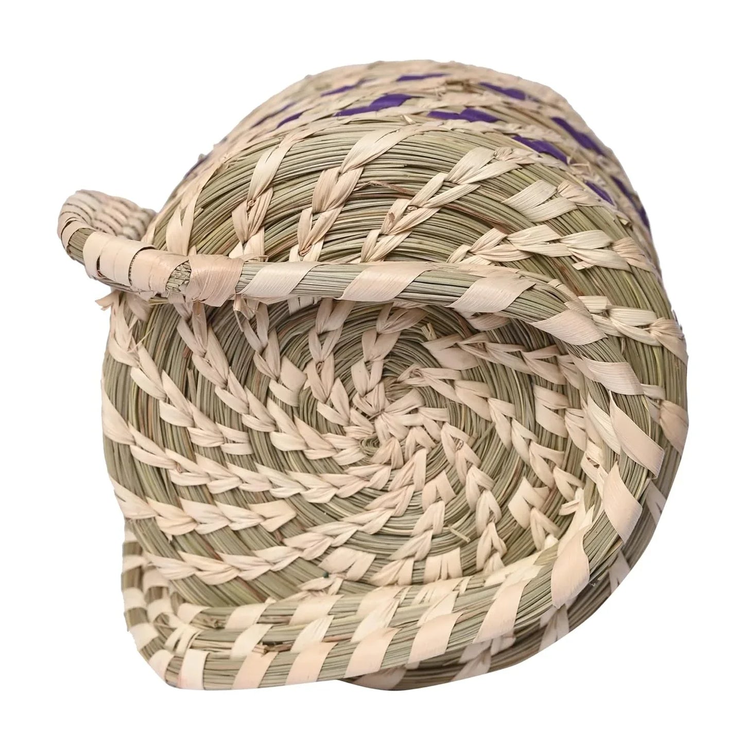 Handcrafted Sabai Grass Basket with Lid  Eco-Friendly Storage Basket