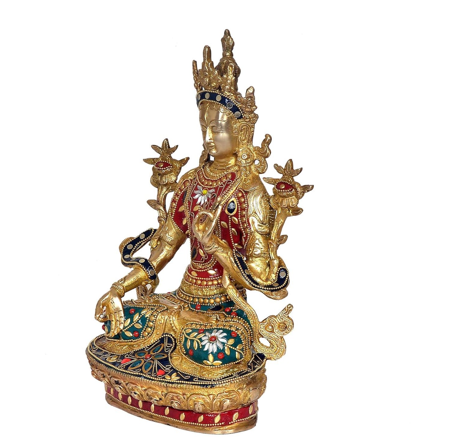Handcrafted brass Tara decorative figurine antique finish-ArtyCraftz.com