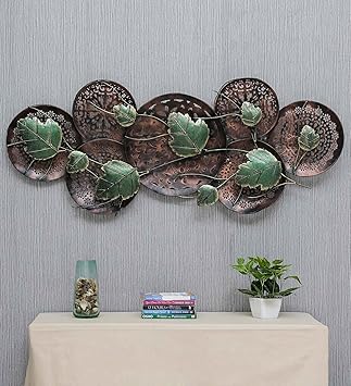 Handcrafted Metal Leaf Circle Led Wall Decor