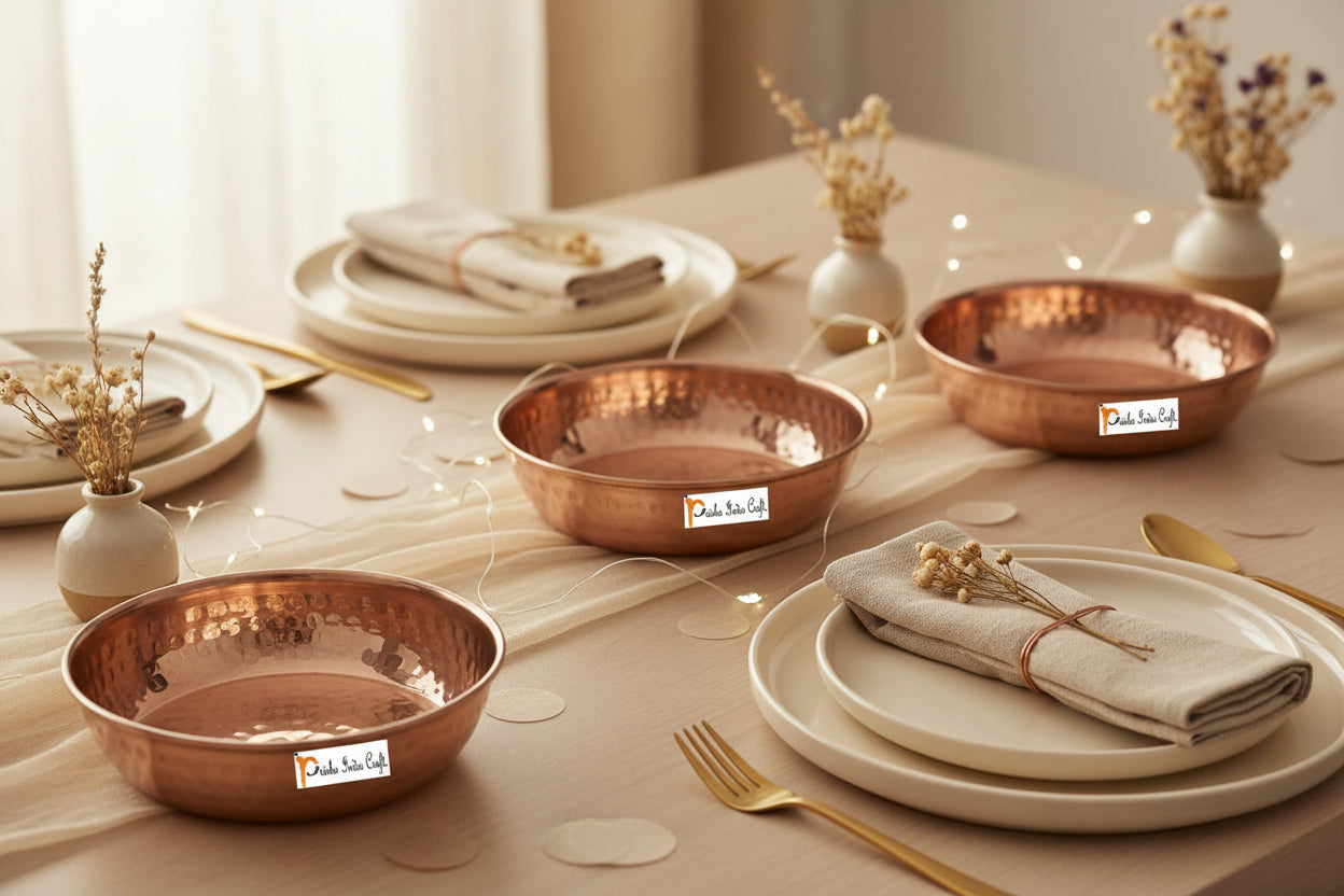 Pure Copper Serving Pudding Bowl-ArtyCraftz.com