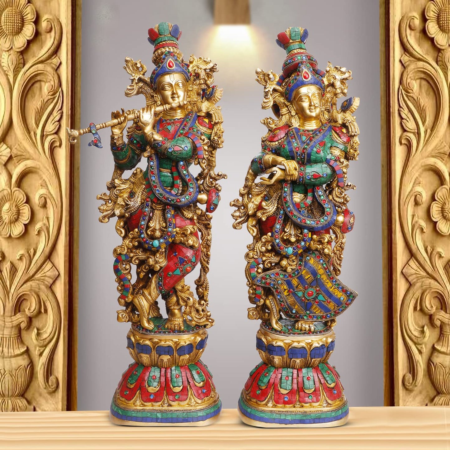 Big Size Radha Krishna Red Idol