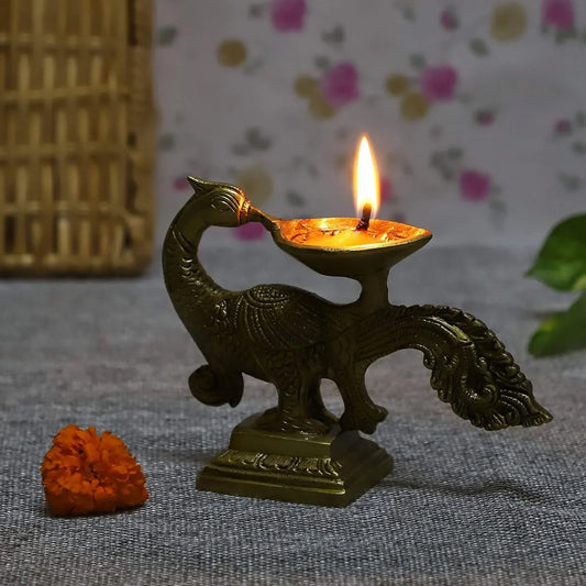 Handmade Brass Peacock Deepak Stand Home Decor