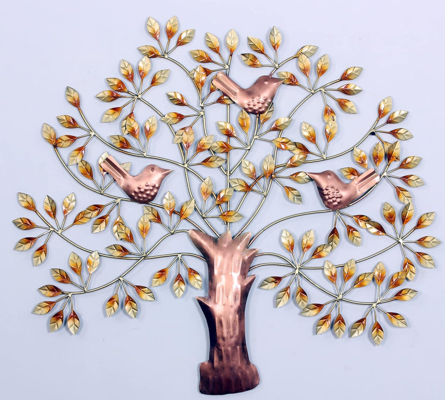 Handcrafted Metal Tree Birds with Led for Wall Decor