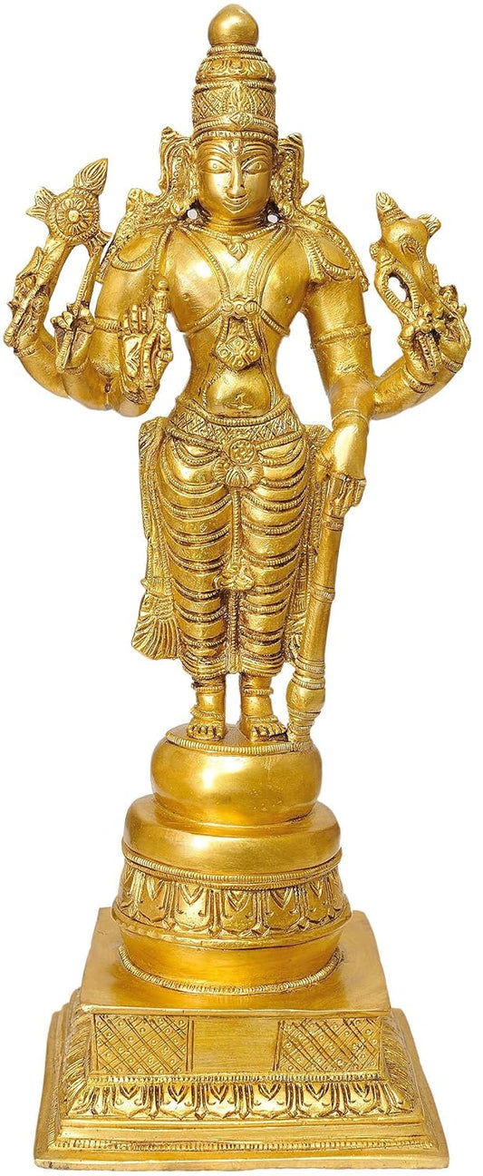 Brass Armed Lord Vishnu Statue