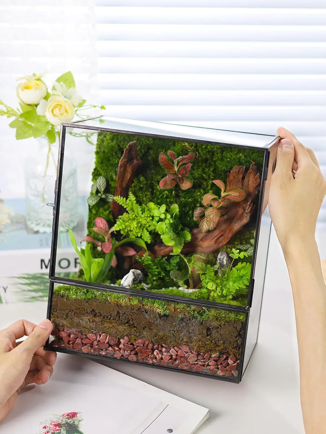 Glass Terrarium Planter with Front Opening Door-ArtyCraftz.com