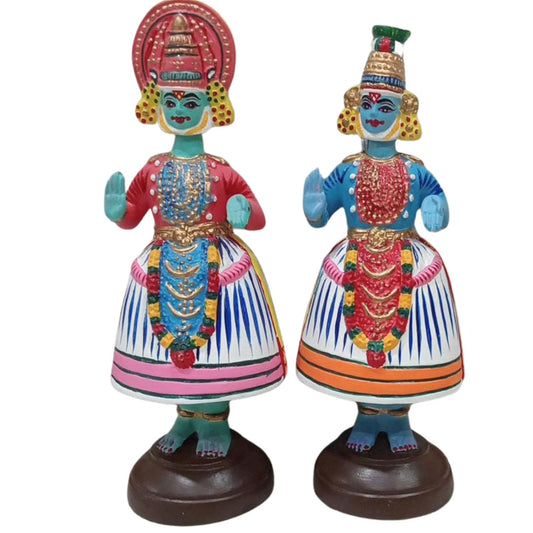 Handmade Kondapalli Katakali Dancing Dolls Pair