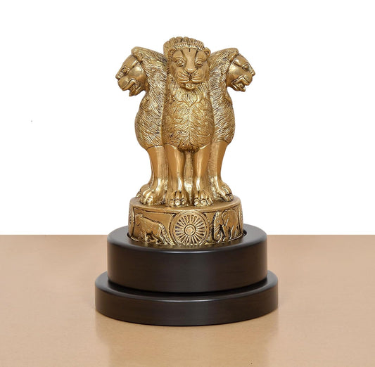 Ashoka Lion Capital Brass Showpiece-ArtyCraftz.com