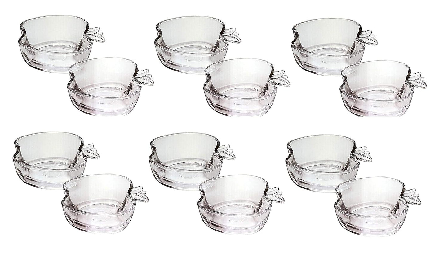 Apple Shape Glass Dessert Bowl Set