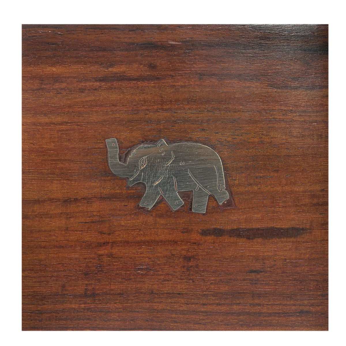 Wooden Brass Inlay Elephant Design Jewelry Box - Set of 4