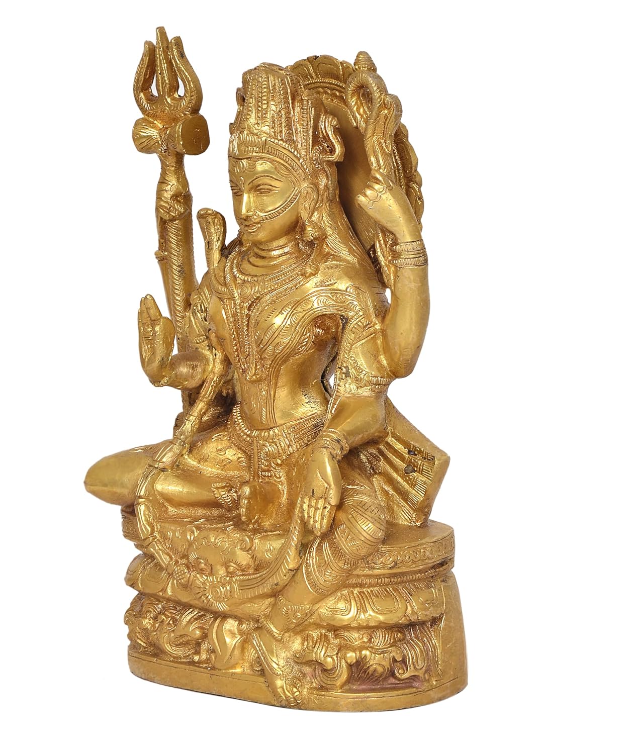 Brass Shiva and Parvati Ardhanrishvara Murti Religious Statue