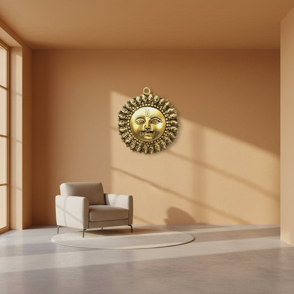 Brass Sun Face Wall Hanging-ArtyCraftz.com