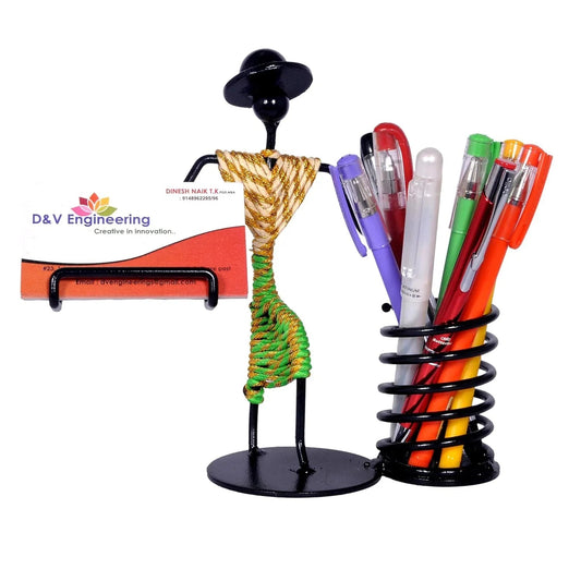 Metal table top pen, pencil holder, visiting card stand desk organizer