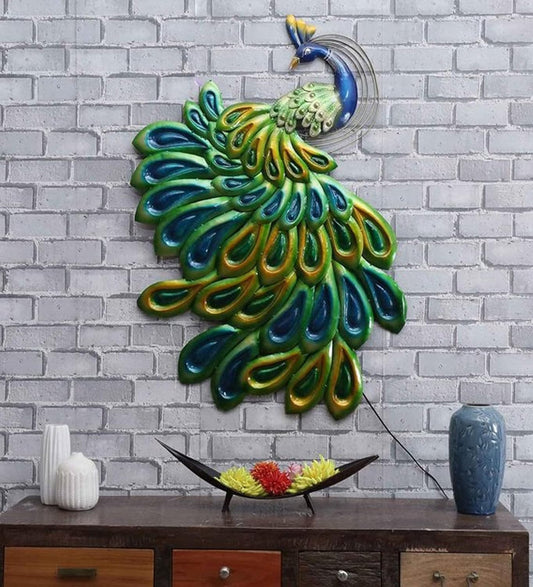 Metal Opal Peacock Wall Art