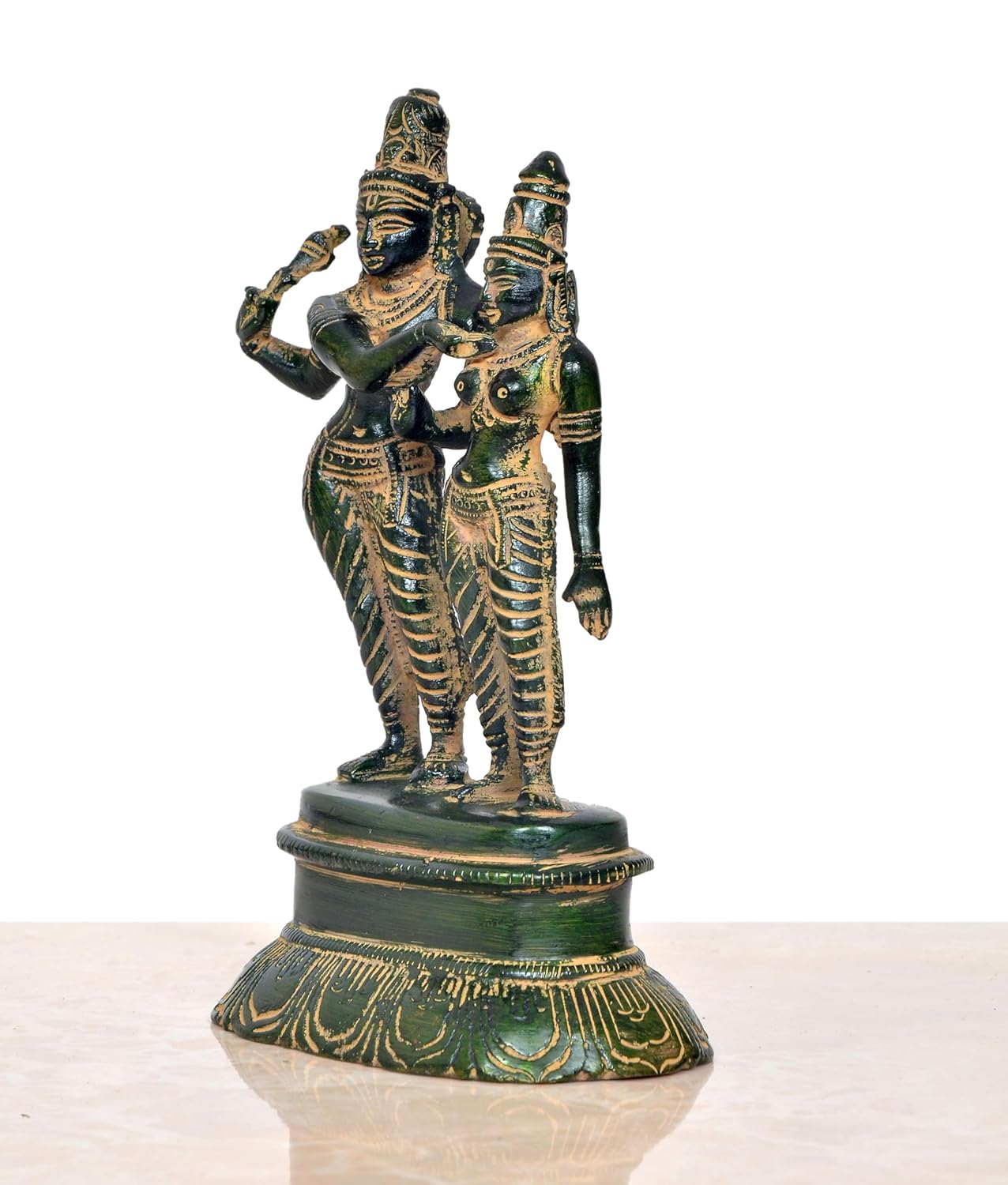 Dancing Shiva Parvati Chola Style Brass Statue-ArtyCraftz.com