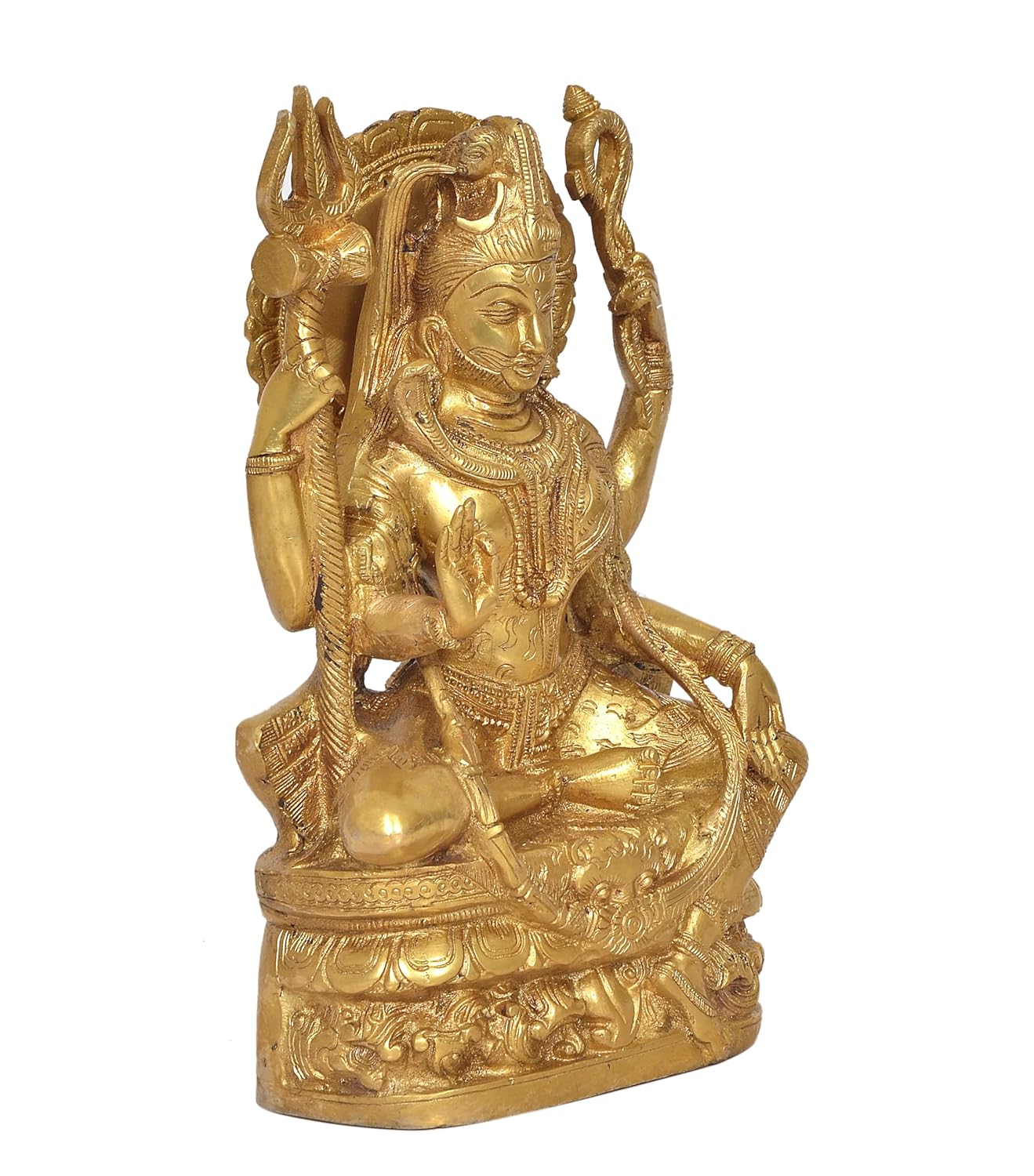 Brass Shiva and Parvati Ardhanrishvara Murti Religious Statue